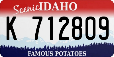 ID license plate K712809