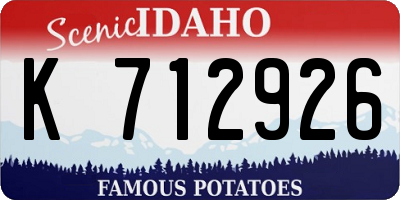 ID license plate K712926