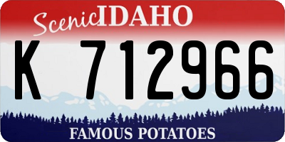 ID license plate K712966
