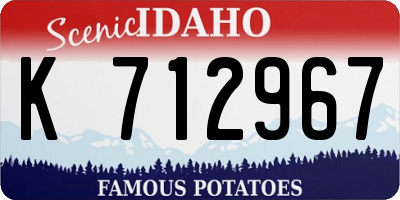 ID license plate K712967