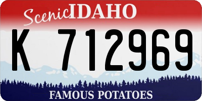 ID license plate K712969