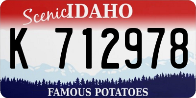 ID license plate K712978