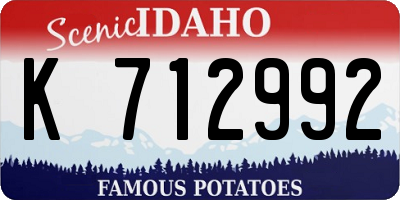 ID license plate K712992