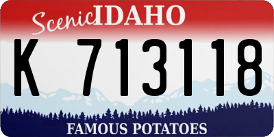 ID license plate K713118