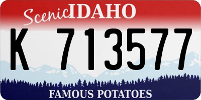 ID license plate K713577