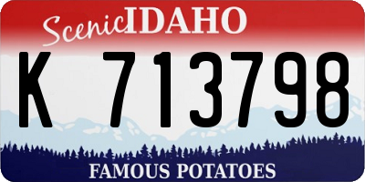 ID license plate K713798