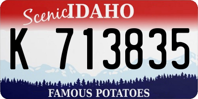 ID license plate K713835