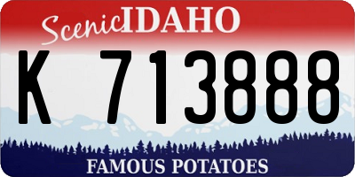 ID license plate K713888