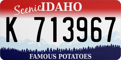 ID license plate K713967
