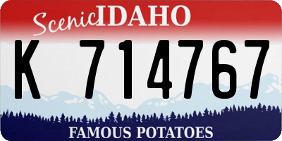 ID license plate K714767