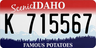 ID license plate K715567