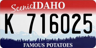ID license plate K716025
