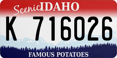 ID license plate K716026