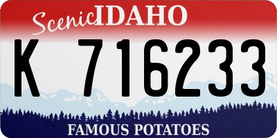 ID license plate K716233