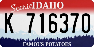 ID license plate K716370