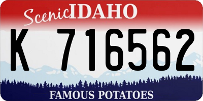 ID license plate K716562