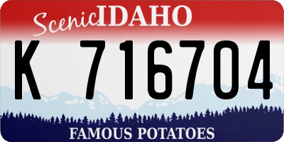 ID license plate K716704