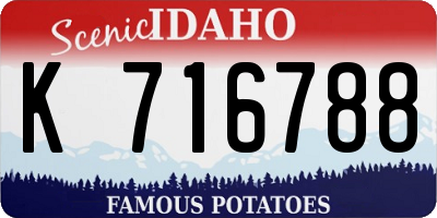 ID license plate K716788