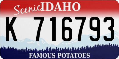 ID license plate K716793