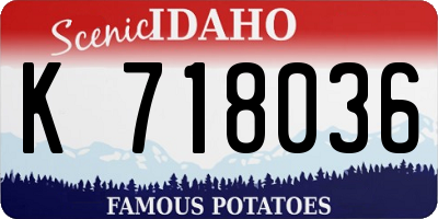 ID license plate K718036