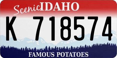 ID license plate K718574