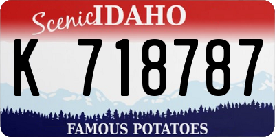 ID license plate K718787