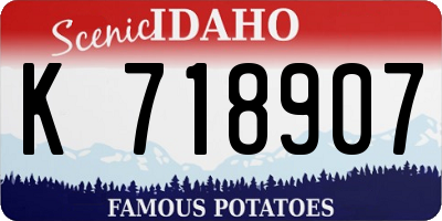 ID license plate K718907