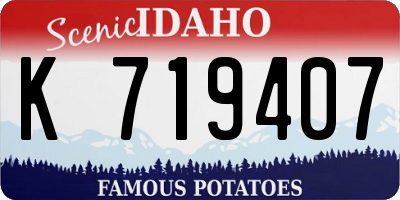 ID license plate K719407