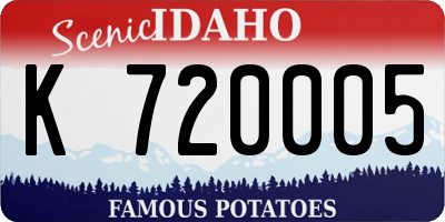 ID license plate K720005