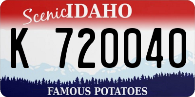 ID license plate K720040