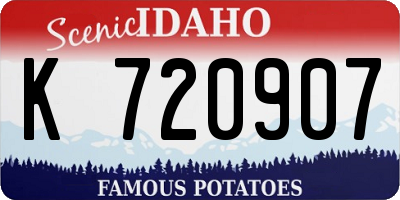 ID license plate K720907