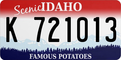 ID license plate K721013