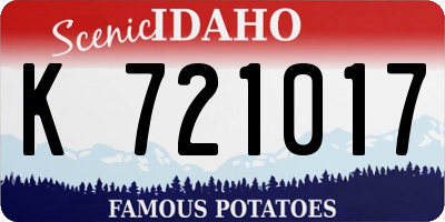 ID license plate K721017