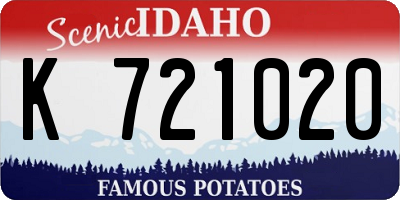 ID license plate K721020