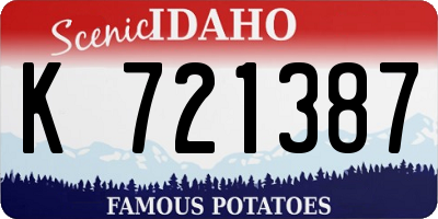 ID license plate K721387
