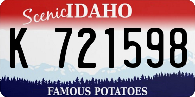 ID license plate K721598