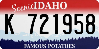 ID license plate K721958