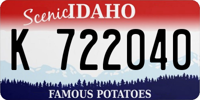 ID license plate K722040
