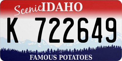 ID license plate K722649