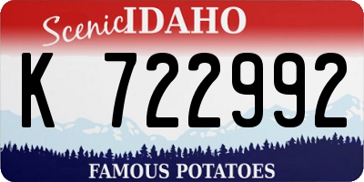 ID license plate K722992