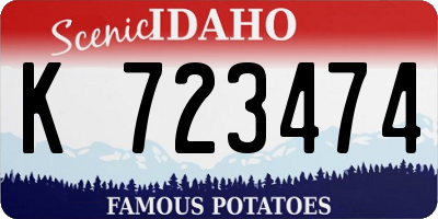ID license plate K723474