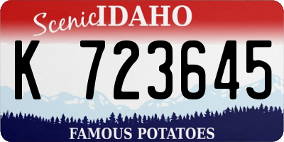 ID license plate K723645