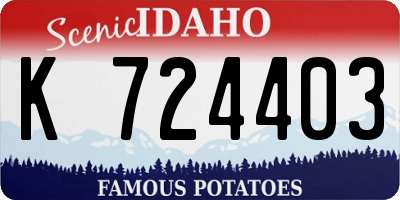 ID license plate K724403