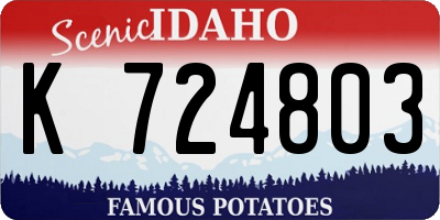 ID license plate K724803