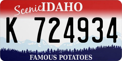 ID license plate K724934