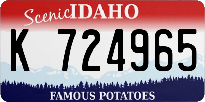 ID license plate K724965