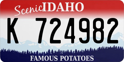ID license plate K724982