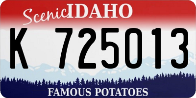 ID license plate K725013