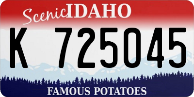 ID license plate K725045