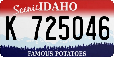 ID license plate K725046